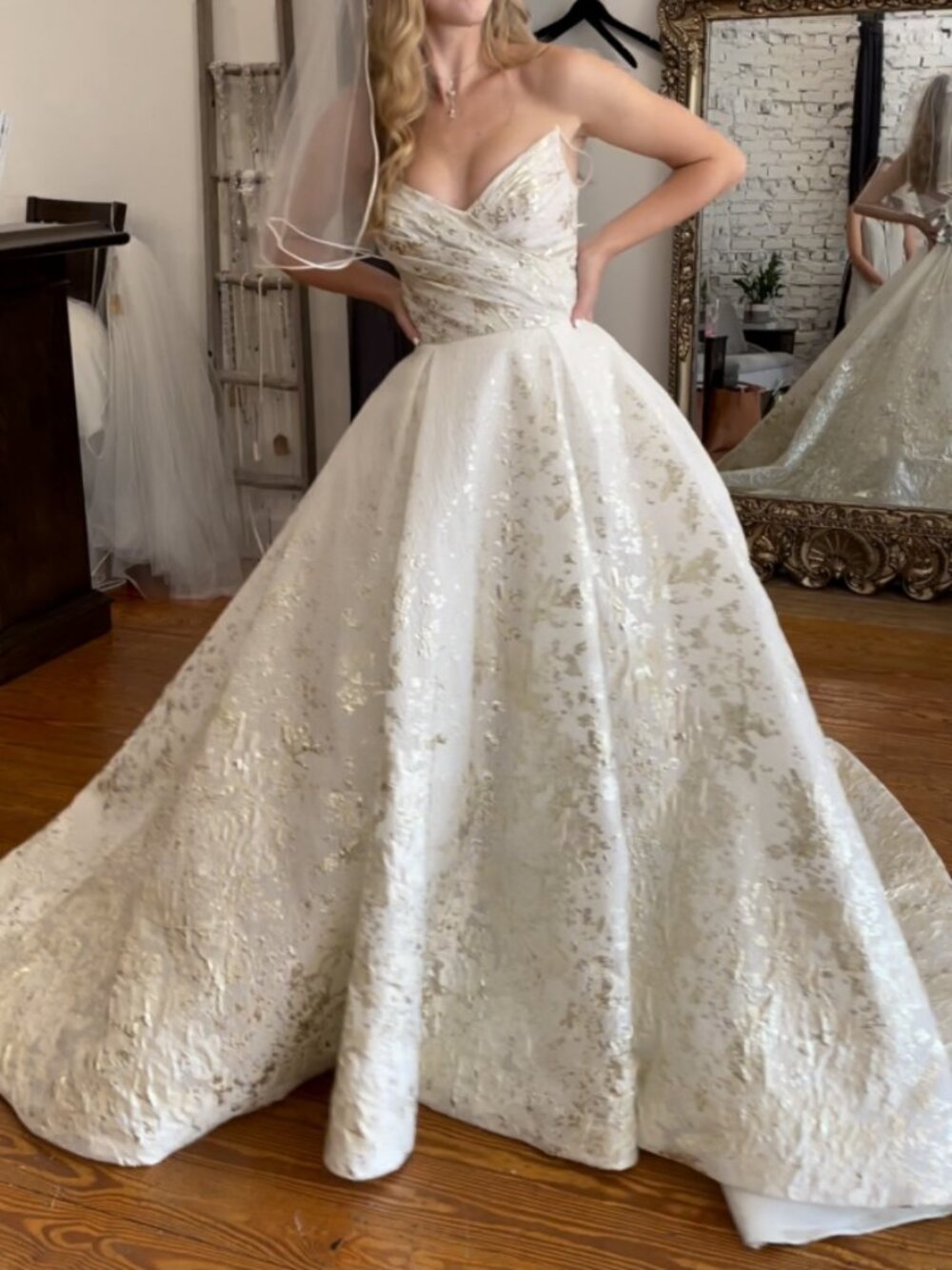 Lazaro Valencia Wedding Dress – Size 10 – Originally $4,038 – Ivory
